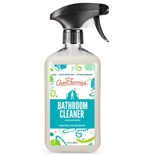 Aunt Fannie's Bathroom Cleaner Spray - All-Purpose Tub, Tile, Sink and Fixtures Vinegar Wash (Single)