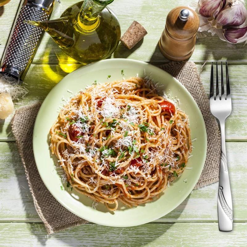 Nicesh 30 piezas cubiertos de acero inoxidable cubiertos cubiertos, servicio