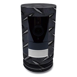 MightySkins Skin for Ring Stick Up Cam Battery - Black Leather | Protective, Durable, and Unique Vinyl Decal wrap cover | Easy To Apply, Remove, and Change Styles | Made in the USA, Model Number: RISTCAB-Black Leather