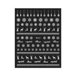 Generic Snow Christmas Nail Sticker Snowman Reindeer Santa Sleigh Winter Wg151 Nail Wraps Art Stickers Manicure Supplies for Women for Home Nails Full Long Lasting Easy Apply and Remove