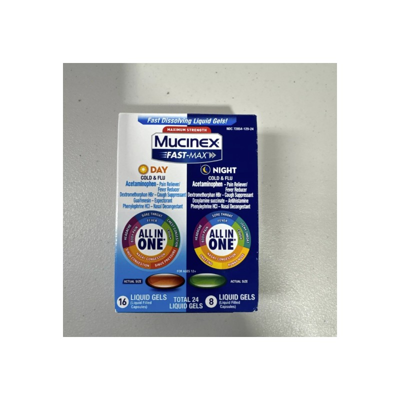 Pack Of 2. Fast-Max Day/Night Cold & Flu, Maximum Strength,24