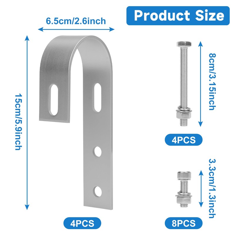 Pack of 4 Balcony Power Station Bracket Hooks, Solar Panel