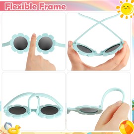Hifot Baby Sunglasses with Strap, Cute Flower Polarized Sunglasses UV400 Protection for Infant Baby Girl Age 0-24 Months