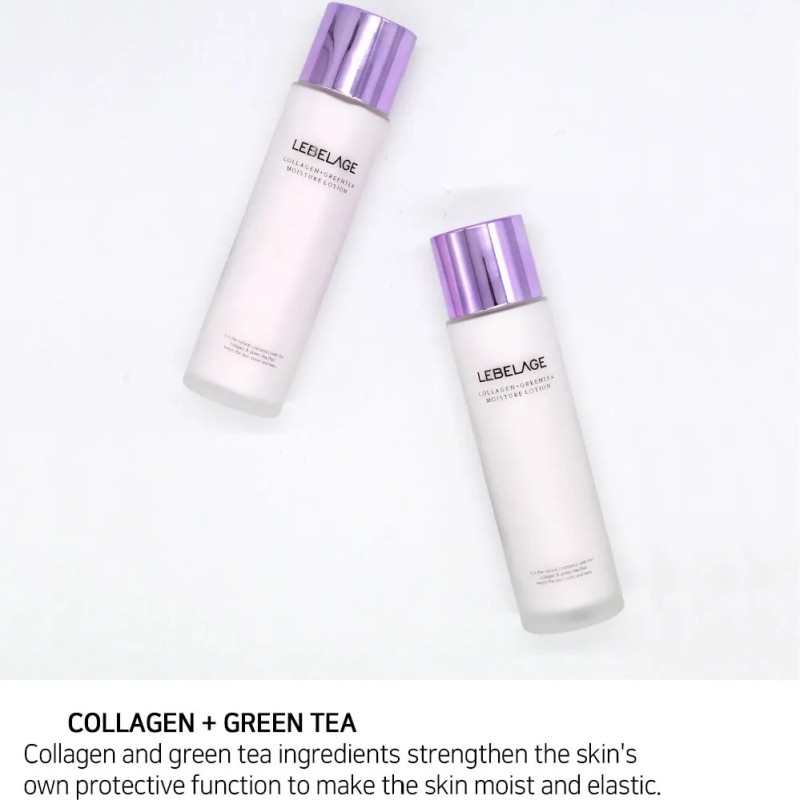 Emulsion Coreana Antiarrugas De Colageno Y T Verde (2pz) Mixta