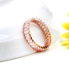 Uloveido Rose Gold Plated Eternity Band Baguette Cz Ring -