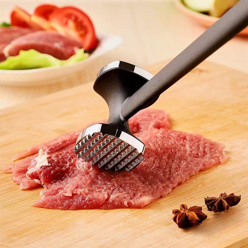 ZMREN Meat Tenderizer Hammer, Double-sided stainless steel meat tenderiser with