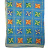 Handmade Phulkari Dupatta Chiffon Multicolor Embroidered Blue Stole Scarf Chunni