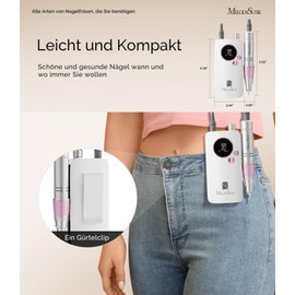 MelodySusie Tragbarer Nagelfräser 30000 RPM, SC320F Professionelle Kabellose Elektrische Nagelfeile für Acrylnägel Gel Polieren Entfernen, Efeile Nagelset für Maniküre Salon Zuhause (Rosa)