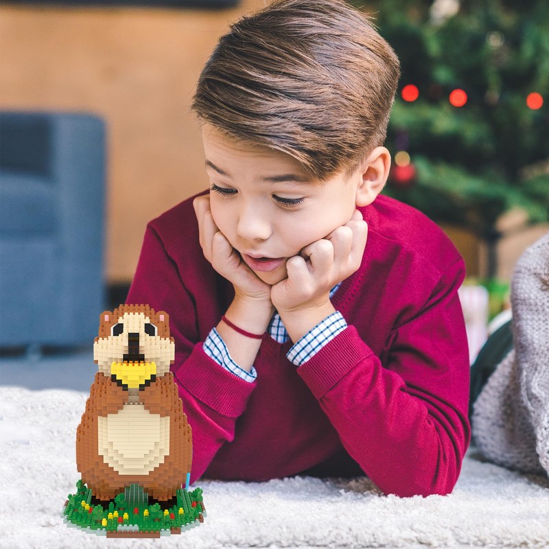 Larcele Micro Marmot Building Blocks Set, DIY Mini Building Toy