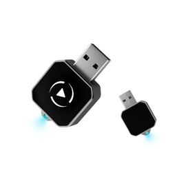 KINGFOXAM Wireless CarPlay & Android Auto Adapter, Plug & Play 2-in-1 Conversion for Wired Apple CarPlay Cars, USB/USB-C Compatible, Works with iPhone iOS 10+ & Android 11+ Smartphones