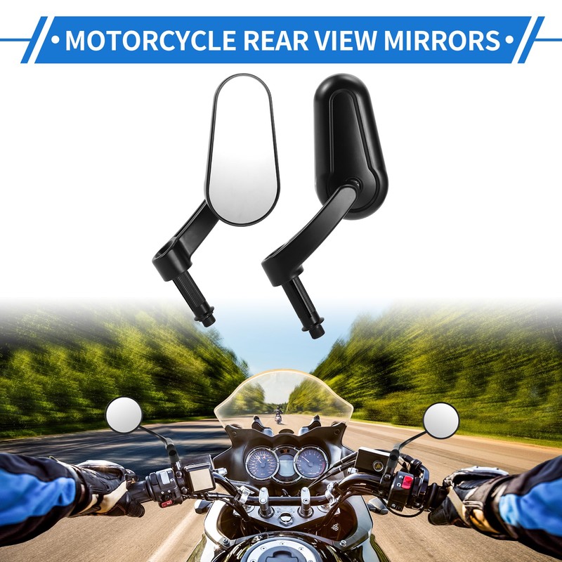 REPAIROCK 1 Set Motorcycle Rear View Mirrors Bar End Side