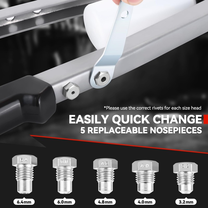 Auto Dynasty 21" Hand Riveter Rivet Nut Tool Set with