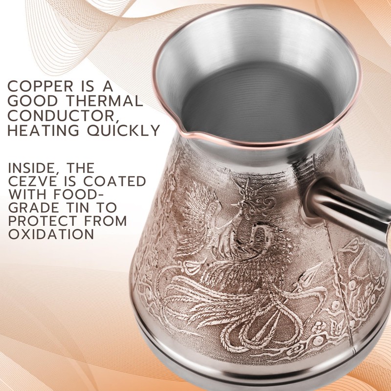 STP Goods Copper Turkish Coffee Pot Cezve 20.3 oz