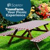 Sorfey Picnic Table Cover with Bench Covers -Fitted with Elastic,