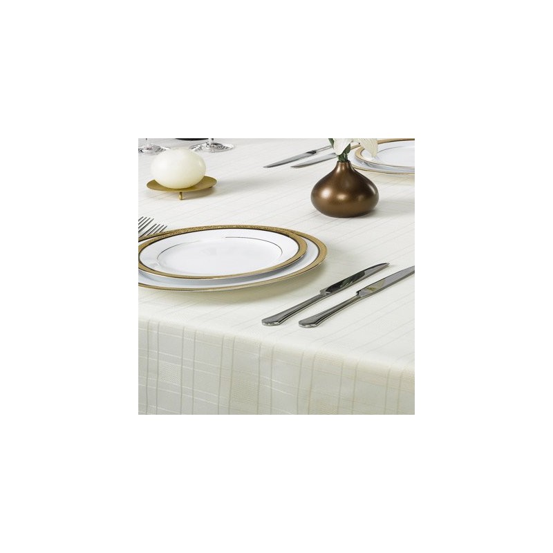 Emma Barclay Chequers - Jacquard Table Cloth in Cream -
