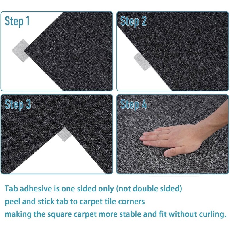 Vakerga Carpet Tile Tape 200 Pack Grey, Floating Floor Adhesive