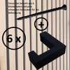 js3dmanufaktur Pack of 6 Coat Hooks for Acoustic Panels Acoustic