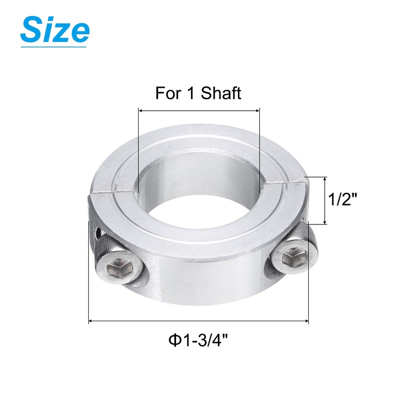 sourcing map 4pcs Double Split Clamp-On Shaft Collar for 1"