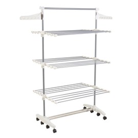 Everyday Home Heavy Duty 3 Tier Laundry Rack- Stainless Steel Clothing Shelf for Indoor/Outdoor Use with Tall Bar Best Used for Shirts Towels Shoes