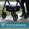 ELENKER All Terrain Heavy Duty Rollator Walker with Extra Wide