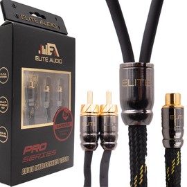 Elite Audio Pro Series 1.5 ft. 100% OFC Copper RCA Cable Y-Adapter - Single Female to Dual Male RCA - Enhanced Sound, Reduced Interference & Versatile Compatibility (Model: EA-PROY2M)