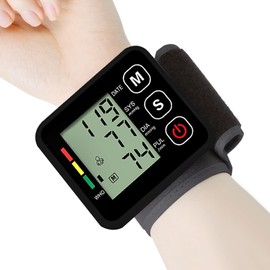 Blutdruckmessgerät, Handgelenk Blutdruckmessgerät, Herzfrequenz Hypertonie Monitor,mit Memory-Funktion,Präzise Blutdruck und Pulsmessung, tragbar und einfach zu bedienen