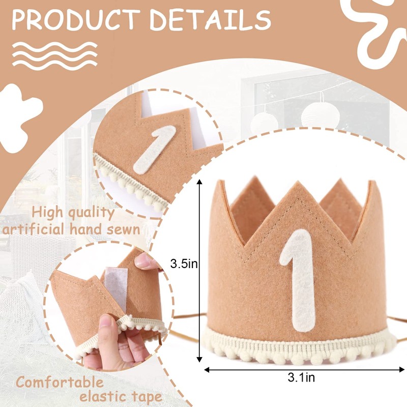 Corona de primer cumpleaños – Sombrero de fiesta y decoración