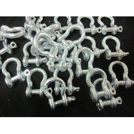 50 Bow Shackle Clevis Screw Pins Diameter: 1/4" Length:1-7/8" Max Opening: 15/32" Working Load Limit: 1000-LBS G-209 Hot Dipped Galvanized ANCHOR PIN D RING CHAIN RECOVERY TOW MARINE BOAT 1/2 TON