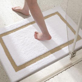 Color&Geometry Bathroom Rugs, Water Absorbent and Quick Dry Microfiber Bath Rugs-24"x36", Non-Slip, Machine Washable, Extra Soft Plush Bath Mats for Bathroom, Laundry Room, Shower and Tub