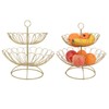2 Tier Fruit Bowl Modern Nordic Design Geometric Detachable Gold