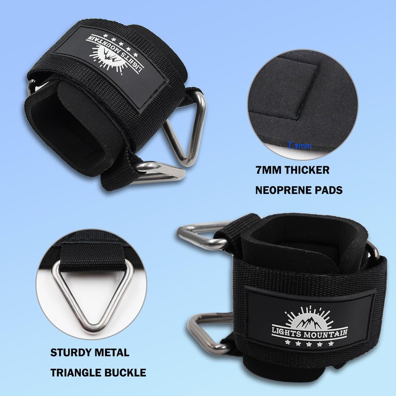 Lights Mountain Wrist Cuffs for Cable Machines – Padded &