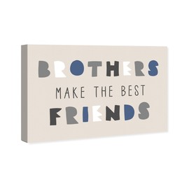 The Oliver Gal Artist Co. Typography Wall Art Framed Canvas Prints Family Quotes and Sayings Brothers Best Friend Neutral Home Décor, 36x24