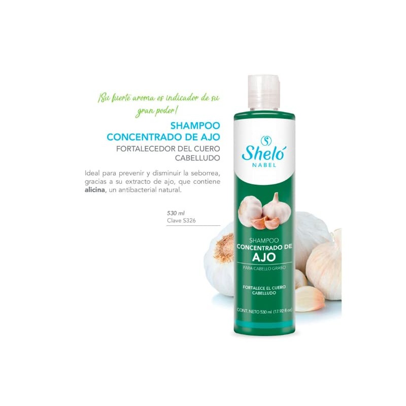 Shampoo Concentrado De Ajo 530ml Estimula Y Fortalece El Cabello