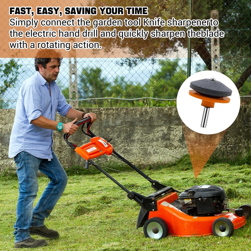 Lawn Mower Blade Sharpener - Aluminum Oxide and Steel, Efficient,