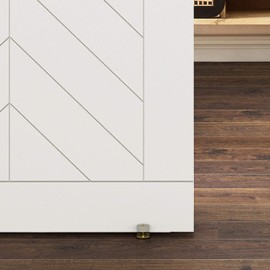 National Hardware N700-113 Interior Sliding Barn Door Hardware Double Floor Guide, 1 3/4 in, Brushed Gold