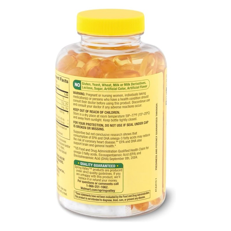 Spring Valley Omega-3 1000mg from Fish Oil, 60 softgels (1)
