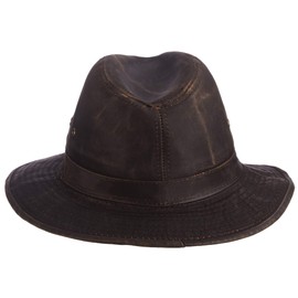 Scala Men's Weathered Cotton Safari Hat, Brown, Extra Large
