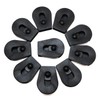 E-outstanding Wheeled Cord Lock Stopper 10PCS Black Paracord Cord Locks