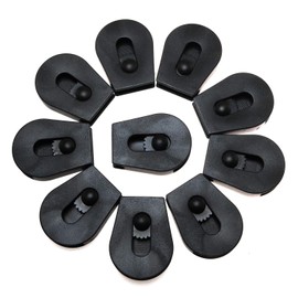 E-outstanding Wheeled Cord Lock Stopper 10PCS Black Paracord Cord Locks