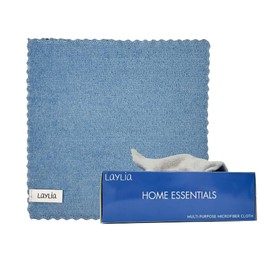 LAYLIA Microfibre Cloths & Towels — Ultra Absorbent, Lint-Free, Reusable Cleaning Cloths for Kitchen, Car, Glass & Household — Multi-Purpose Microfiber Towels, Streak-Free (Blue & Grey, Pack of 20)