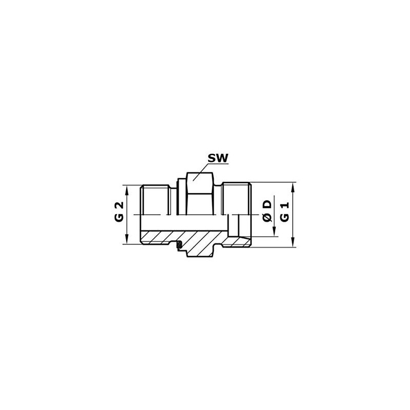 Straight Screw-In Socket, Metric 15L-M18x1.5