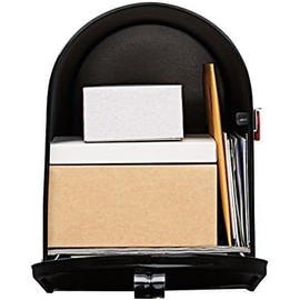 Plexon Outside Сurbside Horizontal Classic Mailbox, Black Steel, 20" L x 8.87" H x 6.92" W, Made in USA