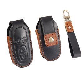 [PIMOHI] Suzuki Solio Key Case, Genuine Leather, Lukes, Hustler, Lapin, Palette, Key Cover, Wagon R Sting Lace, Leather, Smart Key Case, Lightweight, Black