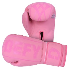 DEFY Boxing Gloves for Men & Women - Premium Quality Synthetic Leather Boxing Gloves for Training - Perfect for Punching Heavy Bags, Sparring, & Fighting Gloves (Pink, 12oz)