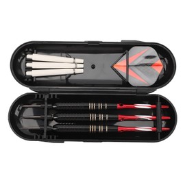Dart Set Professional Steel Aluminum PET Knurling Grooves Design with Carry Case Metal Tip Darts Set for Party Practice Red