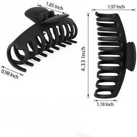 Large Hair Clips for Thick Hair, Matte Black, 4.3 Inch, Strong Non-Slip Clips Large Women's Hair Clips (black)