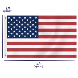 Large USA Flag,3x5 FT America 75D Outdoor Banner,American Decor for Garden Yard Car Truck with Brass Grommet