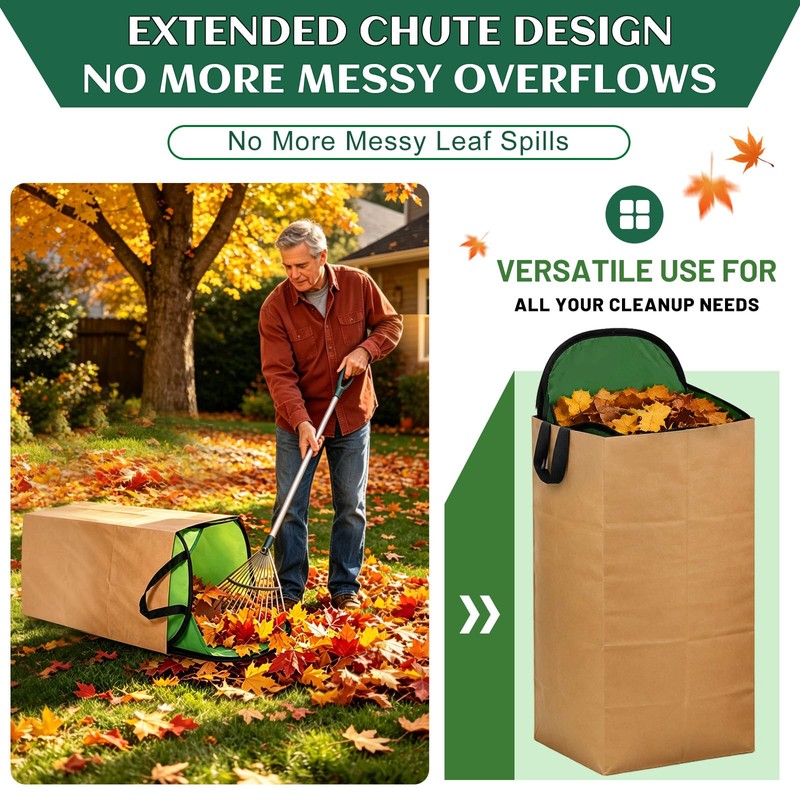Leaf Bag Holder Stand with Extended Chute for 30 Gallon