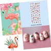 Outanaya Flamingo Kids Nail Art Stickers 3 Sheets Fingernail Decals
