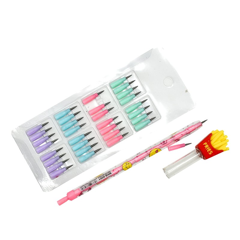 Lopenle 12 Packs Stackable Pencil Refills Non Sharpening Pencil Nibs